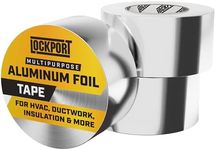 Lockport Aluminum Foil Tape 2" x225 ft - 3 Pack - Aluminum Tape - HVAC Duct Sealing, Dryer Vent, Heat Insulation Tape & Ductwork Repairs - Heat Resistant, Waterproof, Professional Grade