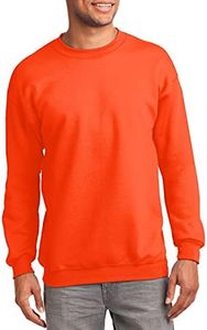 JustBlanks Fleece Sweatshirt for Men Tall Men’s Sweatshirt Crewneck Sweatshirt Relaxed-Fit Pullover Sweatshirt - Safety Orange - 3XLT