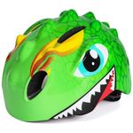 VICTGOAL Kids Bike Helmet for Boys Girls, Lightweight 3D Toddler Bike Helmet Age 3-8, Adjustable Infant Bicycle Helmet for Multi-Sport Scooter Cycling Skateboard (Green, S: 50-54cm)