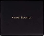 Juvale Visitor Register Sign in Log Book, Black, 9 x 7.3 x 0.75 Inches, 80 Sheets