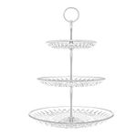 3 Tiers Cake Stand, Round Silver Cupcake Display Stand , Clear Acrylic Dessert Fruit Plates, Afternoon Tea Stands for Party Wedding Birthday