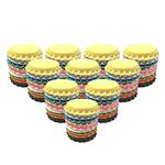 HAWORTHS 100 PCS Crown Bottle CaPs Decorative Bottle Cap Double Sideds Printed Craft Bottle Stickers for Hair Bows, DIY Pendants or Craft ScraPbooks Mixed Colors(10colors)