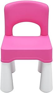 burgkidz Plastic Kids Chair, Durable and Lightweight, 9.3" Height Seat, Indoor or Outdoor Use for Toddlers Boys Girls Aged 3+ (Pink)