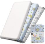 Next to Me Crib Sheets 55x90 cm - 3 Pack, 1 Waterproof Crib Mattress Protector - 2 Fitted Sheets 100% Pure Cotton UltraSoft Baby Bedding Fits Chicco, Joie, Tutti Bambini, Maxi, Cozee