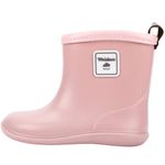 Toddler Wellies Soft PVC Boots Waterproof Lightweight Rain Boots for Little Kids Unisex Boys Girls, Manufacturer Size 13, 4 UK, Pink