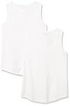 Amazon Essentials Women's Classic-Fit 100% Cotton Sleeveless Vest, Pack of 2, White, XL