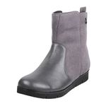 Mochi Women Leather Ankle Boot Grey UK/8 EU/41 (31-93)