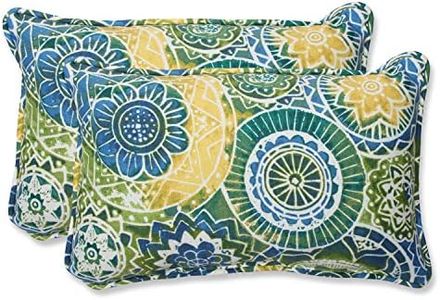 Pillow Perfect Outdoor Omnia Lagoon Rectangular Throw Pillow, Set of 2