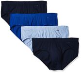 2(X)IST Men's Essential Cotton Bikini Brief 4-Pack, Varsity Navy/Cobalt Blue/Porcelain, Medium