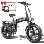 TESGO 1000W/1500W Foldable Electric Bike,【Full Suspension】 Double Shoulder Forks & Rear Shock, 48V 16.8AH E Bike for Adults, 20"x4.0" Fat Tire EBike