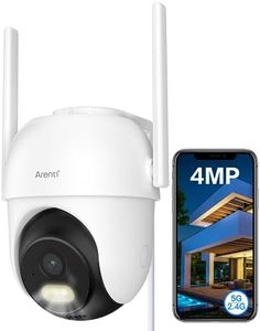 ARENTI OP1 4MP Camera Surveillance Exterieur, 5G&2.4G WiFi Outdoor Security Camera, Color Night Vision, Sound&Light Alarm, with Phone App, Motion Tracking, Work with Alexa
