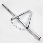 Drange Nunchaku Stainless Steel Iron Two Sticks nunchaku Training Exercise Short Stick for Martial Arts