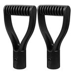 DOITOOL Wagon Handle Pooper Scooper Metal 2Pcs Shovel Handles Replacement Plastic Spade Handle Shovel D Grip Handle Snow Spade Handle Garden Digging Raking Tools Bucket Handle Black Handles