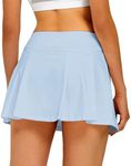 Stelle Women Tennis Skirt Golf Skorts Athletic High Waisted with Pockets Inner Shorts Sport Workout Pleated Pickleball (Light Blue, X-Small)