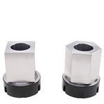 Finish Machining, High Precision 0.0005", ER-40 Collet Chucks Block Set of 2 Square and Hex Workholding Holder for CNC Lathe Engraving Machine