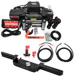 Winchmax 13,500lb (6,123kg) SL Series Military Grade 12v Electric Winch. 24m x 9.5mm Steel Rope, 3/8 Inch Hook. Bumper Compatible with Defender.