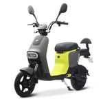 EOX OKO Low Speed Electric Scooter Non RTO with 50-60Km Mileage, Dark Grey & Neon Portable 48V Lithium Battery & Charger