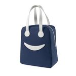 Modish Lunch Bags Large Insulated Lunch Tiffin Carry Bag | Pastel Color Smiley Big Size Hot Cold Bag for Office Travel School Picnic for Girls, Boys, Men & Women (Navy Blue)