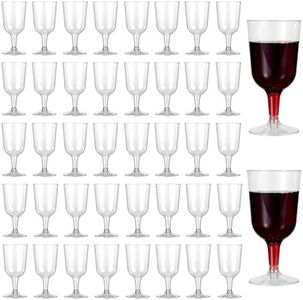 MATANA 96 Premium Plastic Wine Glasses (180ml) - Hard Plastic Wine Glass for Cocktails, Dessert, Wine Tasting - Reusable Wine Cups for Large Parties, Birthdays, Weddings, Christmas, BBQ