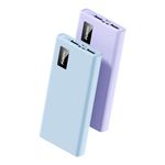 【2 Pack】Power Bank Portable Charger 10000mAh Battery Pack Charger Camping External Backup Charge with 2 Outputs 1 Input LED Flashlight Compatible with smartphone,Tablets and More (Blue)