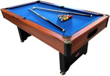 BCE 6ft Pool Table with Integrated Ball Return - Easy to Assemble Bolt on Leg System - With 2" Pool Balls, Triangle, Chalk & Brush