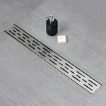 SaniteModar Linear Shower Drain 24 inch with Removable Grate,Brushed Polished 304 Stainless Steel Shower Drain with Hair Strainer, Adjustable Leveling Feet…………