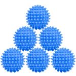 6 Pcs Tumble Dryer Balls for Laundry Balls for Washing Machine Ball, Reusable Soft Rapid Drying Ball for Tumble Dryer, Fluffy Clothing, Wrinkles and Less Static Cling(Dark Blue, 6.5cm)