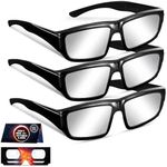 Andbasis 3 Pack Solar Eclipse Glasses 2024 Approved Plastic Eclipse Glasses ISO 12312-2:2015(E) & CE Certified Safe Shades for Direct Solar Eclipse Viewing