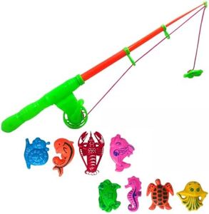 Magnetic Fishing Toy for Kids, Fishing Rod with 8 Fishes, Fish Catching Game (Multicolor)(Fish Catching Rod)