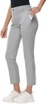 MIVEI Women's Stretch Golf Pant - 7/8 Ankle Work Travel Teacher Casual Business Sweatpants with Belt Loops Nylon Fabric UPF50