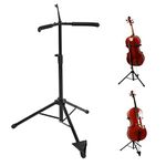 Foldable Cello Stand, Adjustable Foldable Stand For Cello With 3-Leg Structure With Non-Slip Padding For Musical Instruments FL - 14, Height Adjustable 74~120 cm