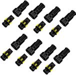 Vekol 8 Kits 2 Pin Connector Automotive Electrical Connectors Quick Disconnect Waterproof 2 Way Wire Connector Male and Female Way 20-16 AWG Wire (2Pin Connector 8Kits)