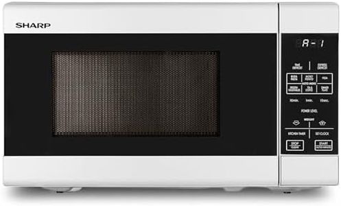 Sharp R211DW 20L Compact Microwave, 750W with 6 Auto Menus, Time & Express Defrost, for Reheating Cooking Snacks, White