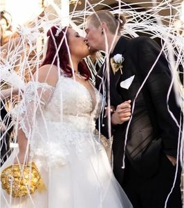 12pack No Mess Streamers,Romantic White Confetti Poppers for Wedding Send Off,Hand Throw Confetti Streamers For Birthday,Party Celebrations,Graduation,Party Favors Shows(White 12pack)