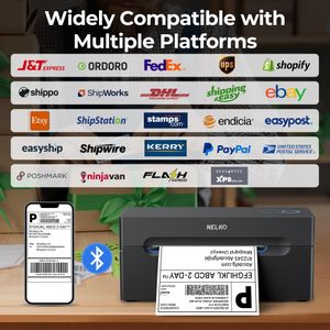 Nelko Bluetooth Label Printer 4x6 – Wireless Thermal Shipping Printer