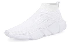 Shoful Slip On Shoes Mens White Trainers Lightweight Running Shoes Knit Walking Tennis Athletic Shoes Fashion Gym Sneakers UK 12