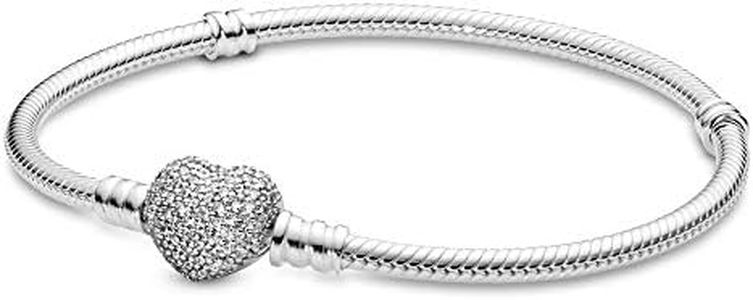 PANDORA Pulsera 590727CZ-17 Mujer Plata Corazón Circonitas