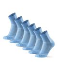 DANISH ENDURANCE 3-Pack Running Socks for Long Distances, Anti-Blister, Cushioned, for Men & Women, Light Blue, Large