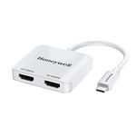 Honeywell Type C to Dual HDMI Adapter, 4K x 2K@60Hz Ultra HD Resolution, Compact & Portable, Compatible with All Type C MacBook, Laptop, PC, Xbox, PS5, Consoles & Tablets