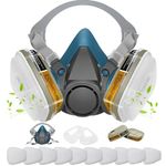 LMINHAN Respirator Mask, Blue Paint Respirator with 6001 Filters for Chemical, Spray Paint, Epoxy Resin, Woodworking, Organic Vapors/Gas, Sanding