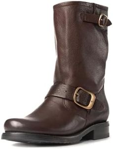 FRYE Women's Veronica Short Boot, Dark Brown Soft Vintage Leather, 8.5 M US