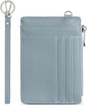 VOGARD Small Wallet for Women RFID Leather Credit Card Holder Slim Wristlet Keychain Wallet with Zipper Pocket (Blue)…