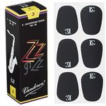 Vandoren ZZ Tenor Saxophone Reeds - Box of 5 - Strength 3 & BG Mouthpiece Black Cushions for Clarinet & Saxophone - Large (A10L)