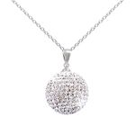 Decorum Jewellery Delicate and Elegant, Solid Sterling Silver 925 (not Plated), Diamond Chip Effect,12mm Crystal Ball Necklace on Quality 18 inch Cable Chain. Now in a Lovely Box.