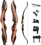 Deerseeker Archery 62" Takedown Recurve Bow Set for Adults & Youth with Right Hand & Left Handed Laminated Wooden Riser Bow Hunting Target Shooting 20-60lbs (LH 30lb)