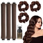 3 PCS Heatless Curlers Headband,Curling Rod Hair Rollers For All Hair Types Overnight Heatless Curlers Hair Curlers No Heat Silk Curling Ribbon Soft Lazy Curlers DIY Hair Styling Tools (Brown)