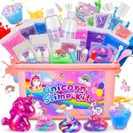 iKidiki Unicorn Slime Kit, Slime Making Kit Toys for 6 7 8 9 10 11 12 Year Old Girls Fluffy Slime 6 7 8 9 10 11 12 Year Old Girl Gifts Craft Kits for Kids Girls Toys Age 6-12 Unicorn Gifts for Girls