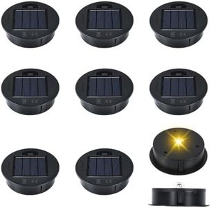 ELUTENG Solar Light Replacement Top 10 Pack (Top Diameter 3.35 inch, Height 1.2 inch) LED Solar Lantern Light Lids 600mAh Outdoor Waterproof LED Replacement for Outdoor Garden, Pathway