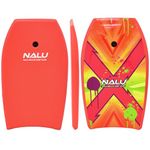 Nalu Bodyboard with Leash & Plug 33" EPS Bodyboard - Red Design