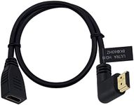 Poyiccot 8K HDMI Extension Cable, HDMI 2.1 Cable Left Angle 90 Degree 8K HDMI Male to Female HDMI 2.1 Cable 48Gbps High Speed 8K 60Hz, 4K 120Hz, 3D Ultra HDR HDMI Extension Cable 2feet(M/F Left)